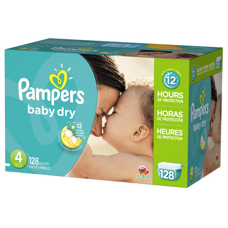 Couches pour bébé Pampers Baby Dry format Géant - Couches et