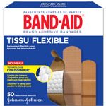 Pansements en tissu flexible, boîte de 50, formats assortis